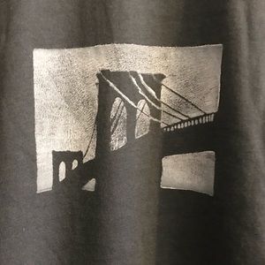Hand printed Brooklyn Bridge Tee